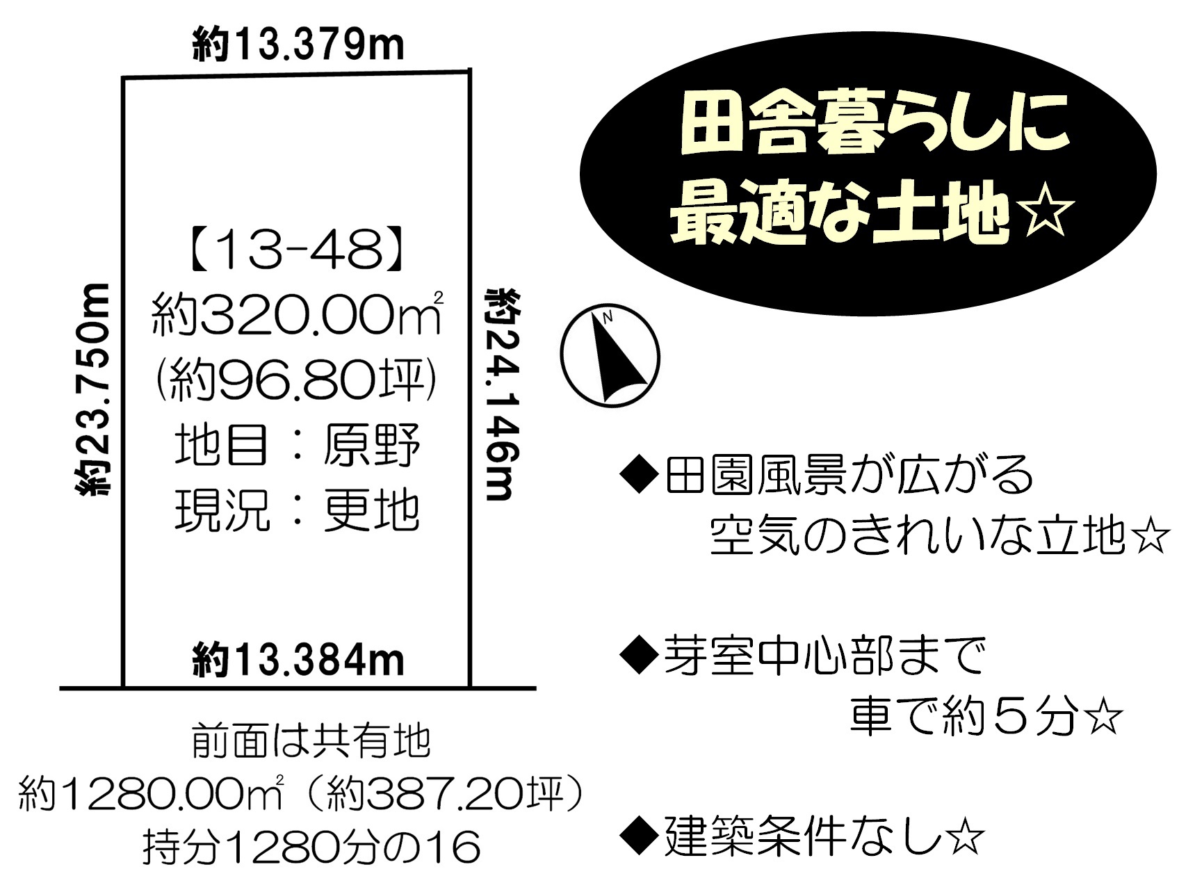 河西郡芽室町美生４線の土地 間取り
