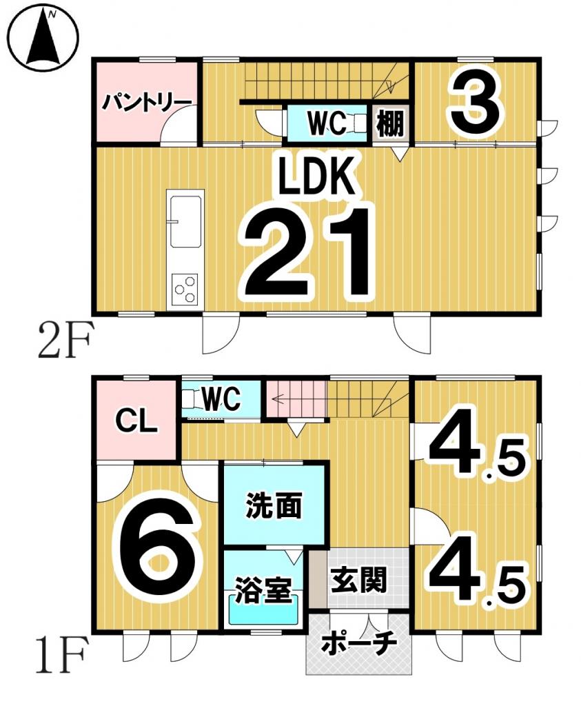 西２１条南３丁目　新築戸建 間取り