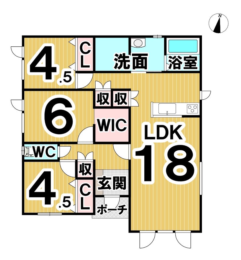 ※商談中※【建築予定】西１８条南３丁目　Ｃ棟　新築建売戸建 間取り