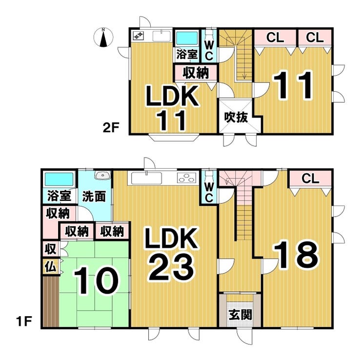 音更町木野西通１６丁目　二世帯住宅 間取り