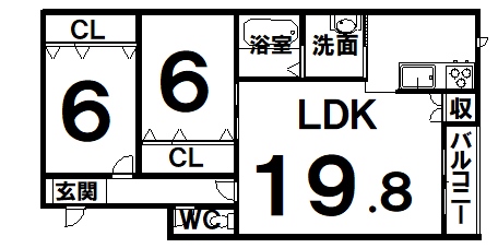 シャンテ930Ⅱ(西棟) 間取図