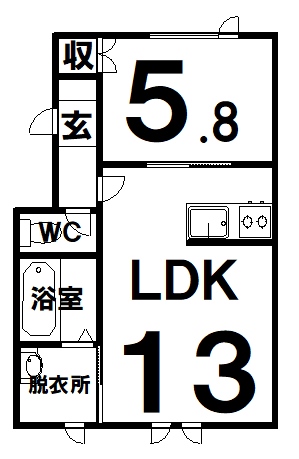 仮称)西18条南3丁目 西 間取図