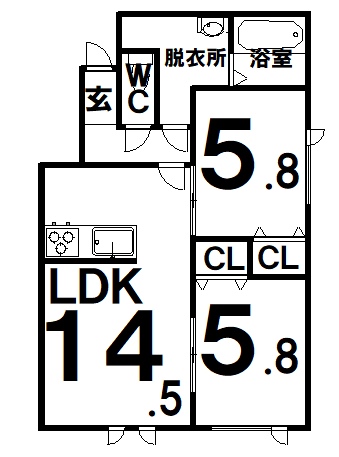 仮称)西18条南3丁目 東 間取図
